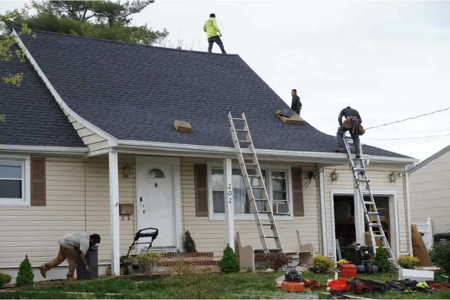 Koi Roofing and Solar crew on a job site